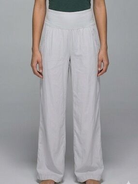 Lululemon Wide Leg Flowy Lounge Pants Light Grey Size 8 Back Pockets